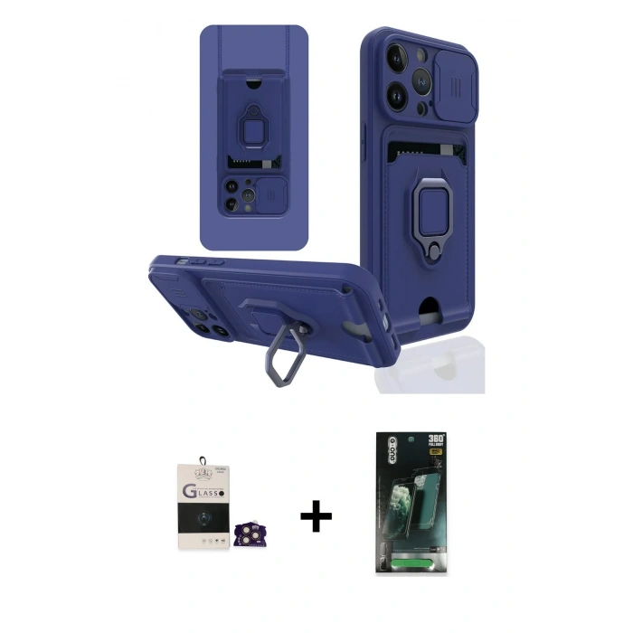 MARSİLYAN™- iPhone 14 Pro Max Kılıf Vadi Form Prime - Şeffaf 360 Full Body Arka Koruyucu + Bilvis Titan Kamera Lens - GD