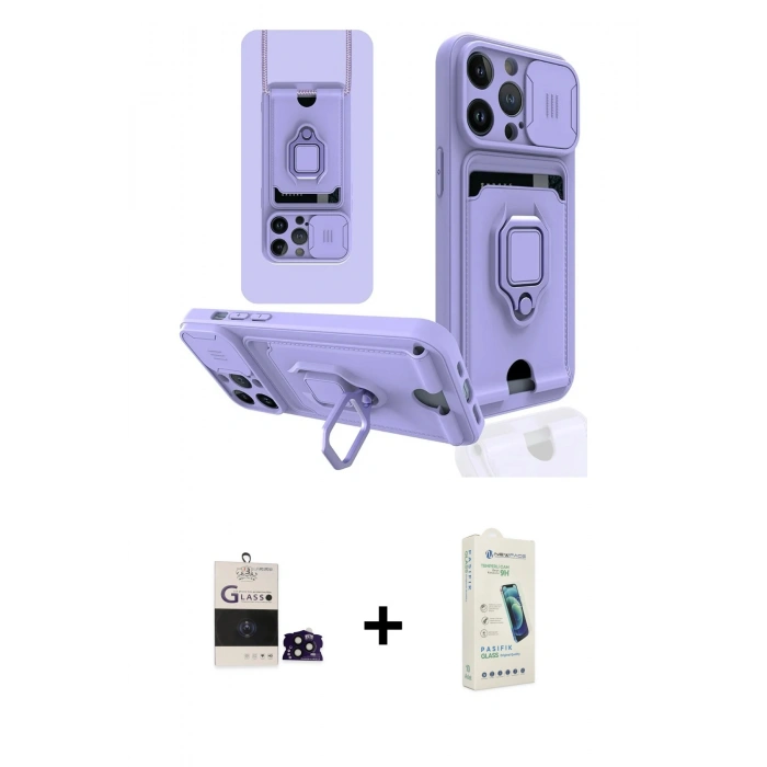 MARSİLYAN™- iPhone 14 Pro Max Kılıf Vadi Form Prime - Şeffaf Pasifik Cam Ekran Koruyucu + Bilvis Titan Kamera Lens - SH
