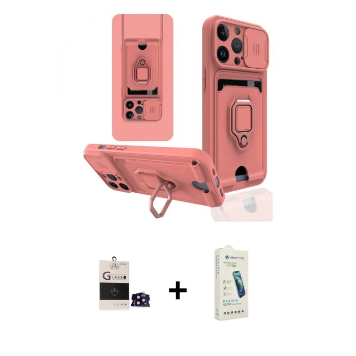 MARSİLYAN™- iPhone 14 Pro Max Kılıf Vadi Form Prime - Şeffaf Pasifik Cam Ekran Koruyucu + Bilvis Titan Kamera Lens - SH