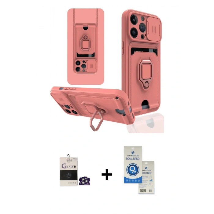 MARSİLYAN™- iPhone 14 Pro Max Kılıf Vadi Form Prime - Şeffaf Royal Nano Ekran Koruyucu + Bilvis Titan Kamera Lens - GS