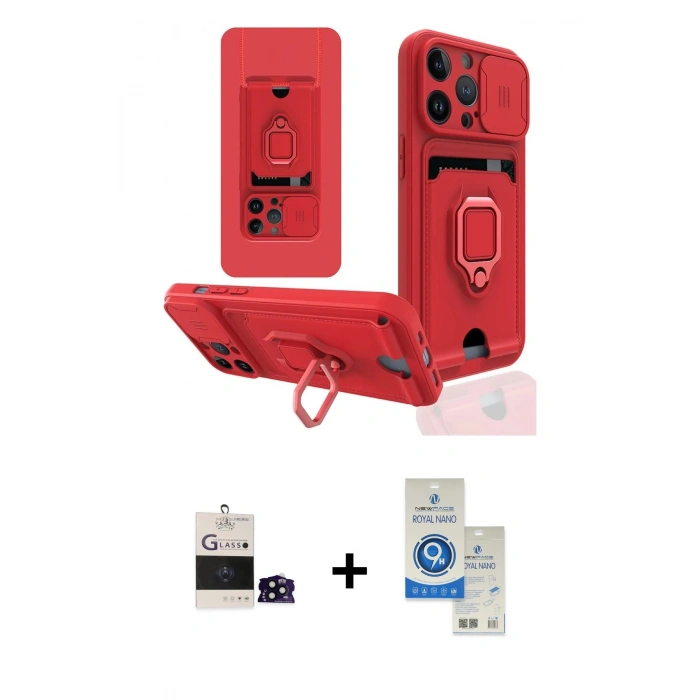 MARSİLYAN™- iPhone 14 Pro Max Kılıf Vadi Form Prime - Şeffaf Royal Nano Ekran Koruyucu + Bilvis Titan Kamera Lens - SH