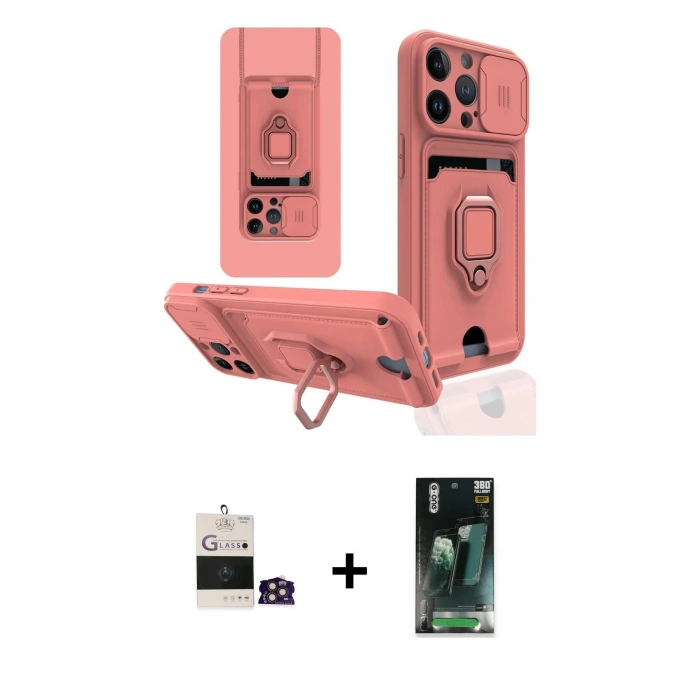 MARSİLYAN™- iPhone 14 Pro Max Kılıf Vadi Form Prime - Siyah 360 Mat Full Body Arka Koruyucu + Bilvis Titan Kamera Lens - GD