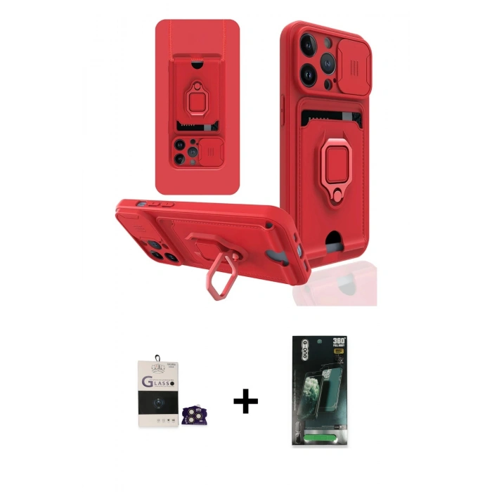MARSİLYAN™- iPhone 14 Pro Max Kılıf Vadi Form Prime - Siyah 360 Mat Full Body Arka Koruyucu + Bilvis Titan Kamera Lens - GD
