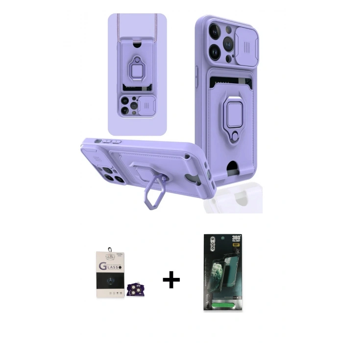 MARSİLYAN™- iPhone 14 Pro Max Kılıf Vadi Form Prime - Siyah 360 Mat Full Body Arka Koruyucu + Bilvis Titan Kamera Lens - GD