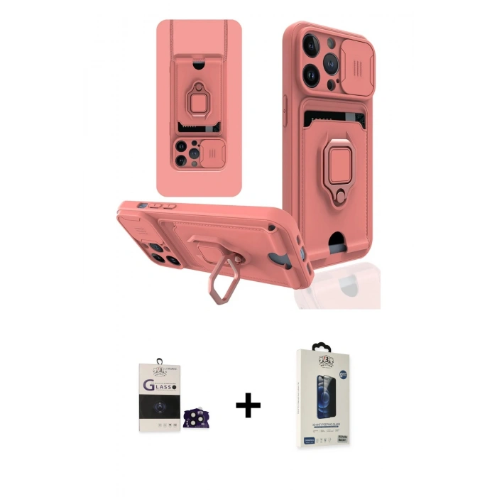 MARSİLYAN™- iPhone 14 Pro Max Kılıf Vadi Form Prime - Siyah Bilvis Hayalet Cam Ekran Koruyucu + Bilvis Titan Kamera Lens - SH