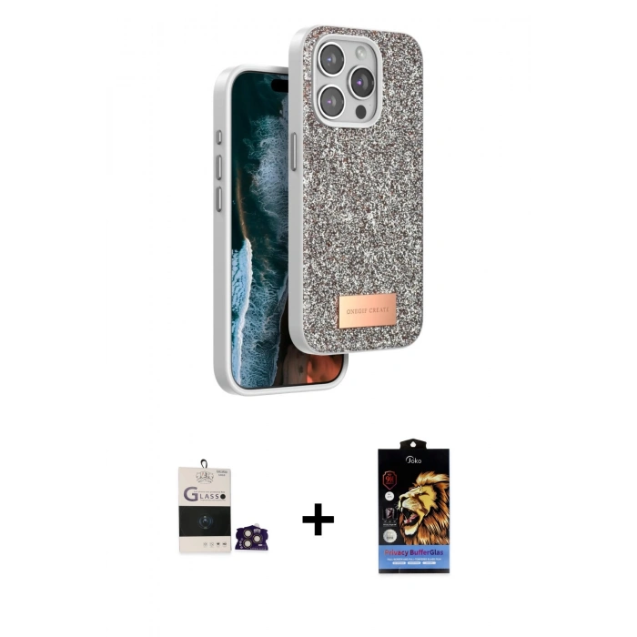 MARSİLYAN™- iPhone 14 Pro Max Kılıf Vadi Klasik Serisi - Siyah Buffer Hayalet Cam Ekran Koruyucu + Bilvis Titan Kamera Lens - GD