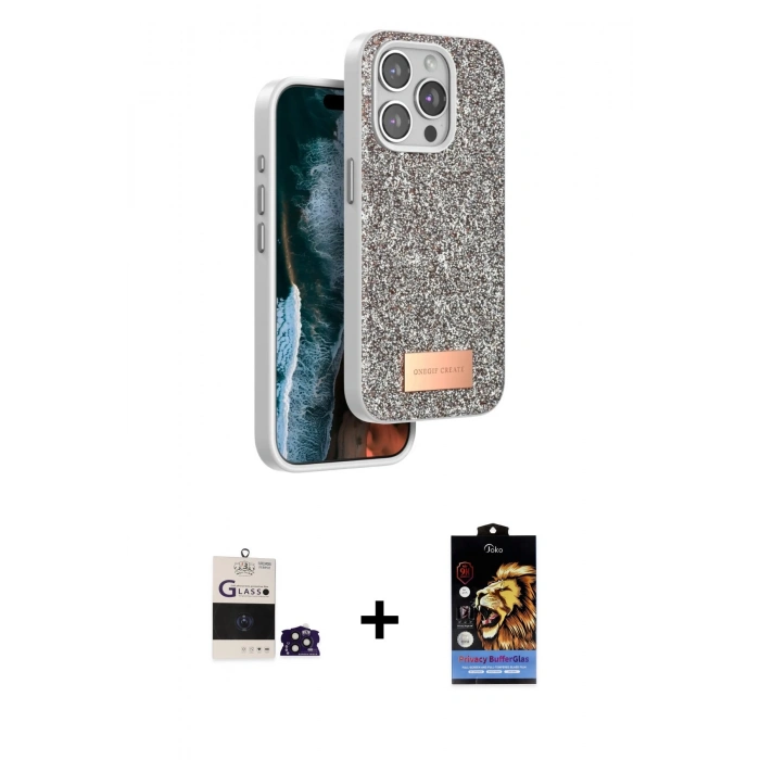 MARSİLYAN™- iPhone 14 Pro Max Kılıf Vadi Klasik Serisi - Siyah Buffer Hayalet Cam Ekran Koruyucu + Bilvis Titan Kamera Lens - DNMR