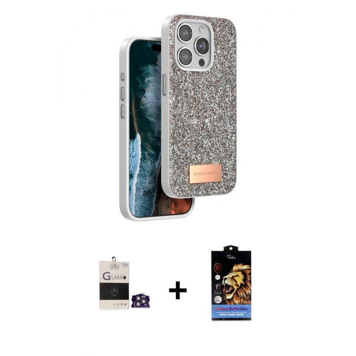 MARSİLYAN™- iPhone 14 Pro Max Kılıf Vadi Klasik Serisi - Siyah Buffer Hayalet Cam Ekran Koruyucu + Bilvis Titan Kamera Lens - GS
