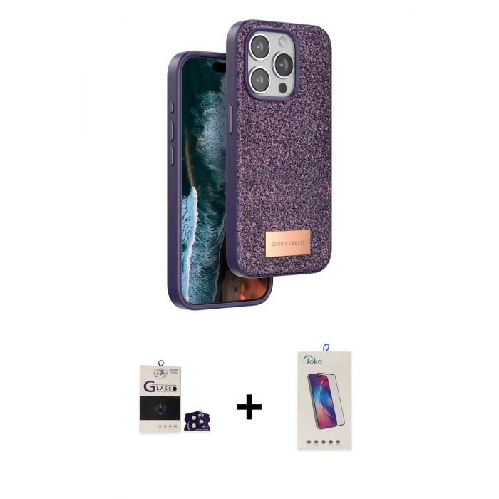 MARSİLYAN™- iPhone 14 Pro Max Kılıf Vadi Klasik Serisi - Siyah Joko 5D Cam + Bilvis Titan Kamera Lens - DNMR