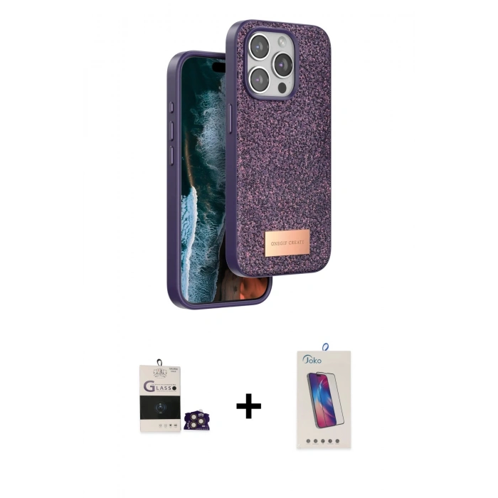 MARSİLYAN™- iPhone 14 Pro Max Kılıf Vadi Klasik Serisi - Siyah Joko 5D Cam + Bilvis Titan Kamera Lens - GD