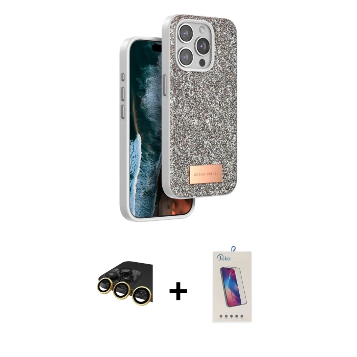 MARSİLYAN™- iPhone 14 Pro Max Kılıf Vadi Klasik Serisi - Siyah Joko 5D Cam + Raze Metal Kamera Lens - GD
