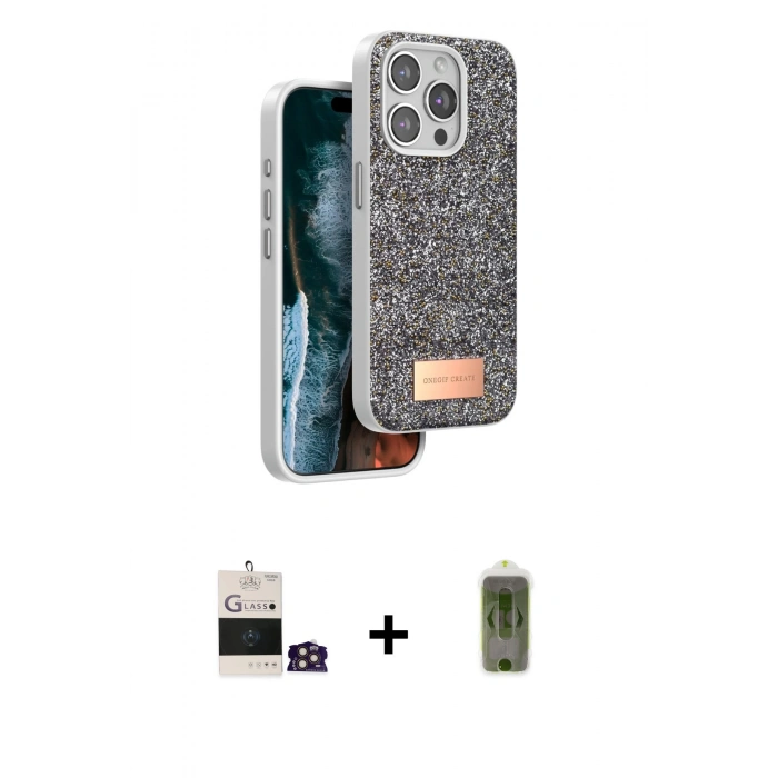 MARSİLYAN™- iPhone 14 Pro Max Kılıf Vadi Klasik Serisi - Siyah Joko Magic 5D Hayalet Cam + Bilvis Titan Kamera Lens - GD