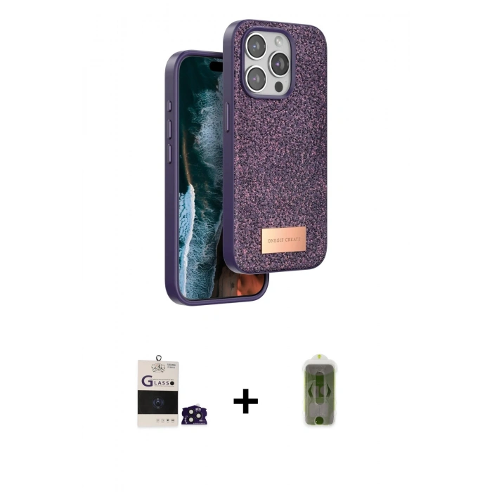 MARSİLYAN™- iPhone 14 Pro Max Kılıf Vadi Klasik Serisi - Siyah Joko Magic 5D Hayalet Cam + Bilvis Titan Kamera Lens - DNMR