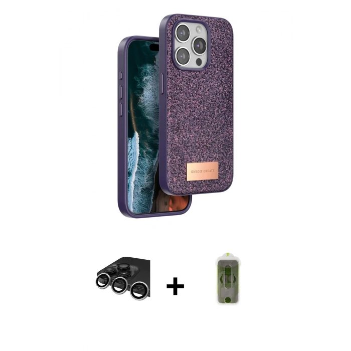 MARSİLYAN™- iPhone 14 Pro Max Kılıf Vadi Klasik Serisi - Siyah Joko Magic 5D Hayalet Cam + Raze Metal Kamera Lens - GS