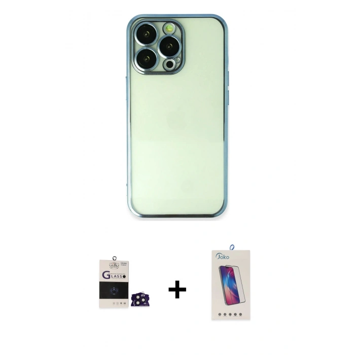 MARSİLYAN™- iPhone 14 Pro Max Kılıf Vadi Minimal - Siyah Joko 5D Cam + Bilvis Titan Kamera Lens - DNMR