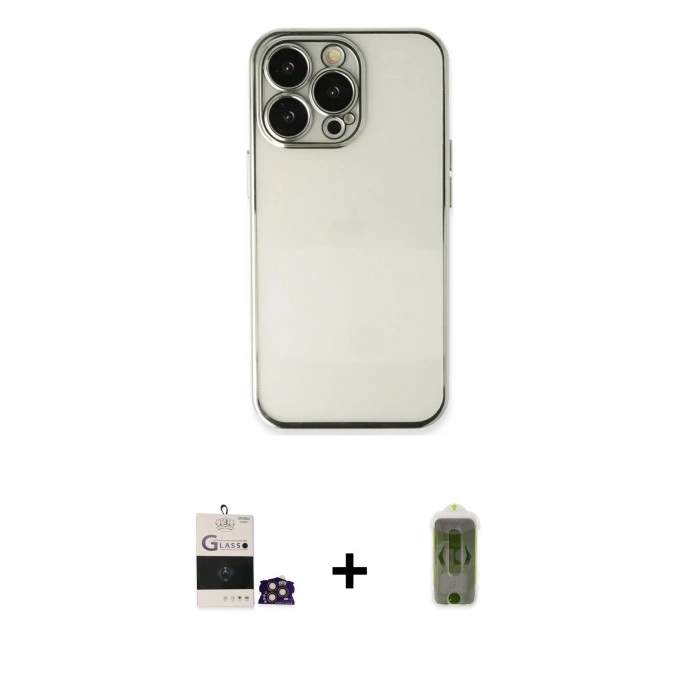 MARSİLYAN™- iPhone 14 Pro Max Kılıf Vadi Minimal - Siyah Joko Magic 5D Hayalet Cam + Bilvis Titan Kamera Lens - GD