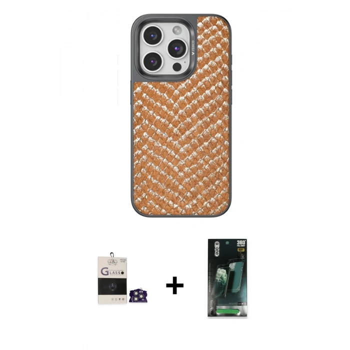 MARSİLYAN™- iPhone 14 Pro Max Kılıf Vadi Özel Seri - Siyah 360 Mat Full Body Arka Koruyucu + Bilvis Titan Kamera Lens - GS