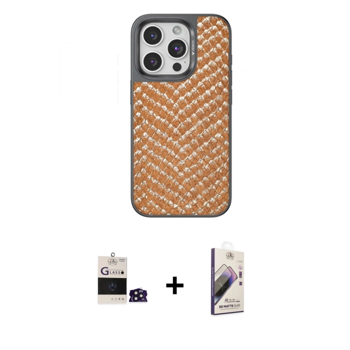 MARSİLYAN™- iPhone 14 Pro Max Kılıf Vadi Özel Seri - Siyah Bilvis 3D Mat Cam Ekran Koruyucu + Bilvis Titan Kamera Lens - DNMR
