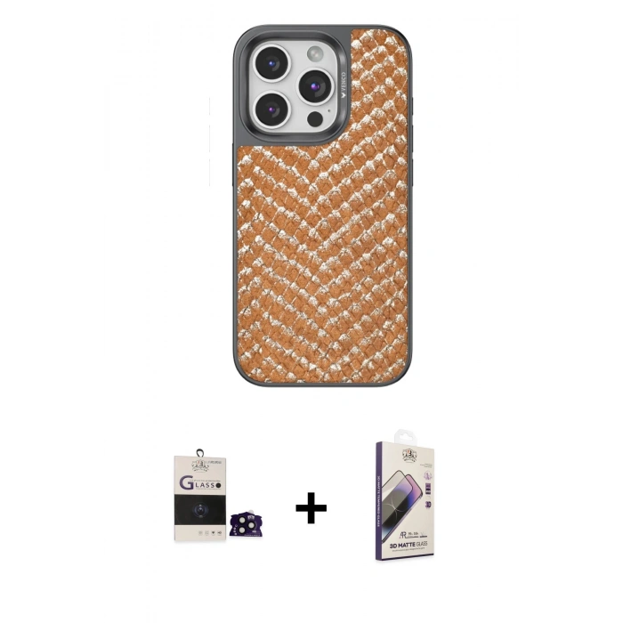 MARSİLYAN™- iPhone 14 Pro Max Kılıf Vadi Özel Seri - Siyah Bilvis 3D Mat Cam Ekran Koruyucu + Bilvis Titan Kamera Lens - SH