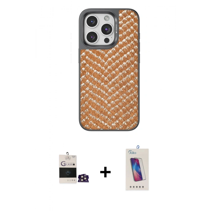 MARSİLYAN™- iPhone 14 Pro Max Kılıf Vadi Özel Seri - Siyah Joko 5D Cam + Bilvis Titan Kamera Lens - GD