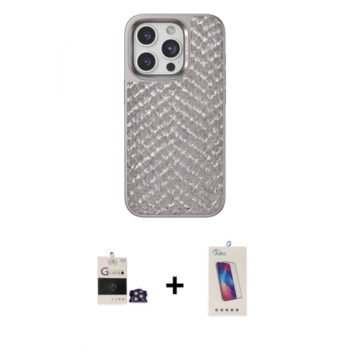 MARSİLYAN™- iPhone 14 Pro Max Kılıf Vadi Özel Seri - Siyah Joko 5D Cam + Bilvis Titan Kamera Lens - GS