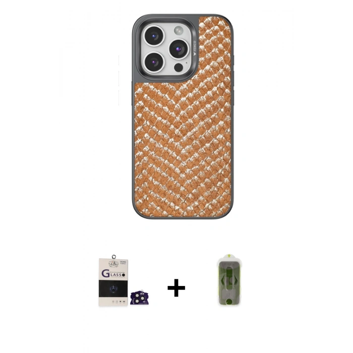 MARSİLYAN™- iPhone 14 Pro Max Kılıf Vadi Özel Seri - Siyah Joko Magic 5D Hayalet Cam + Derin Mor Bilvis Titan Kamera Lens
