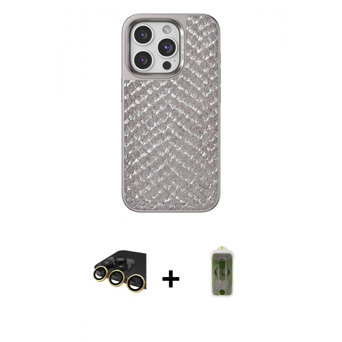 MARSİLYAN™- iPhone 14 Pro Max Kılıf Vadi Özel Seri - Siyah Joko Magic 5D Hayalet Cam + Raze Metal Kamera Lens - GD