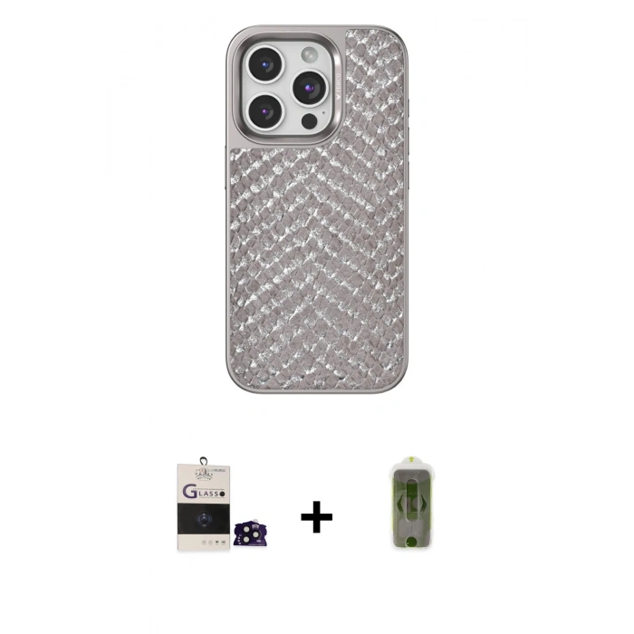 MARSİLYAN™- iPhone 14 Pro Max Kılıf Vadi Özel Seri - Siyah Joko Magic 5D Hayalet Cam + Bilvis Titan Kamera Lens - SH