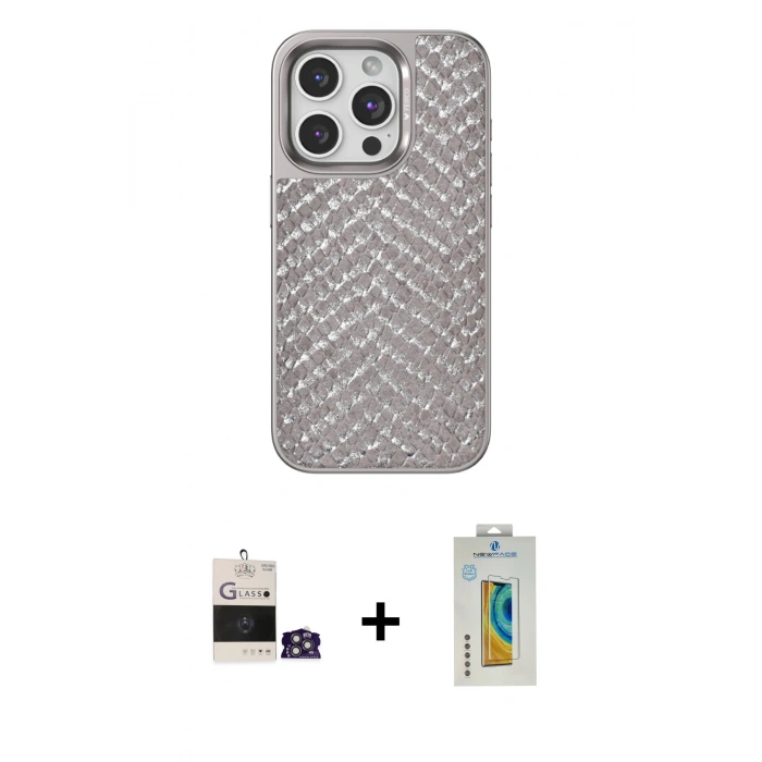 MARSİLYAN™- iPhone 14 Pro Max Kılıf Vadi Özel Seri - Siyah Polymer Nano Ekran Koruyucu + Bilvis Titan Kamera Lens - GS