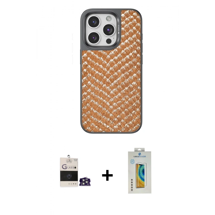 MARSİLYAN™- iPhone 14 Pro Max Kılıf Vadi Özel Seri - Siyah Polymer Nano Ekran Koruyucu + Bilvis Titan Kamera Lens - GS
