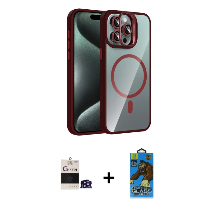 MARSİLYAN™- iPhone 14 Pro Max Kılıf Yadigar Asil Koleksiyonu - Siyah 18D Cam Ekran Koruyucu + Bilvis Titan Kamera Lens - DNMR