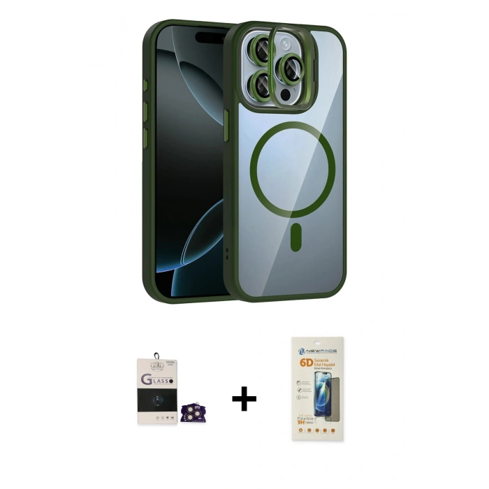 MARSİLYAN™- iPhone 14 Pro Max Kılıf Yadigar Asil Koleksiyonu - Siyah 6D Mat Seramik Hayalet Nano Ekran Koruyucu + Bilvis Titan Kamera Lens - GD
