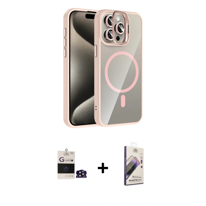 MARSİLYAN™- iPhone 14 Pro Max Kılıf Yadigar Asil Koleksiyonu - Siyah Bilvis 3D Mat Cam Ekran Koruyucu + Bilvis Titan Kamera Lens - DNMR