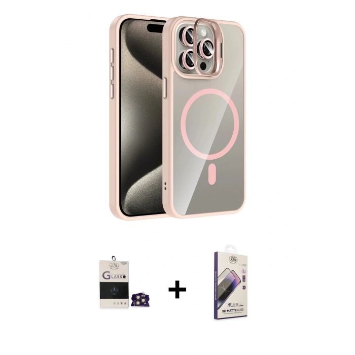 MARSİLYAN™- iPhone 14 Pro Max Kılıf Yadigar Asil Koleksiyonu - Siyah Bilvis 3D Mat Cam Ekran Koruyucu + Bilvis Titan Kamera Lens - GD