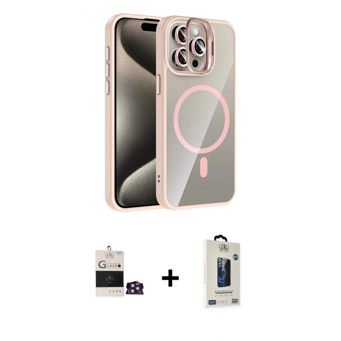 MARSİLYAN™- iPhone 14 Pro Max Kılıf Yadigar Asil Koleksiyonu - Siyah Bilvis Hayalet Cam Ekran Koruyucu + Bilvis Titan Kamera Lens - GD