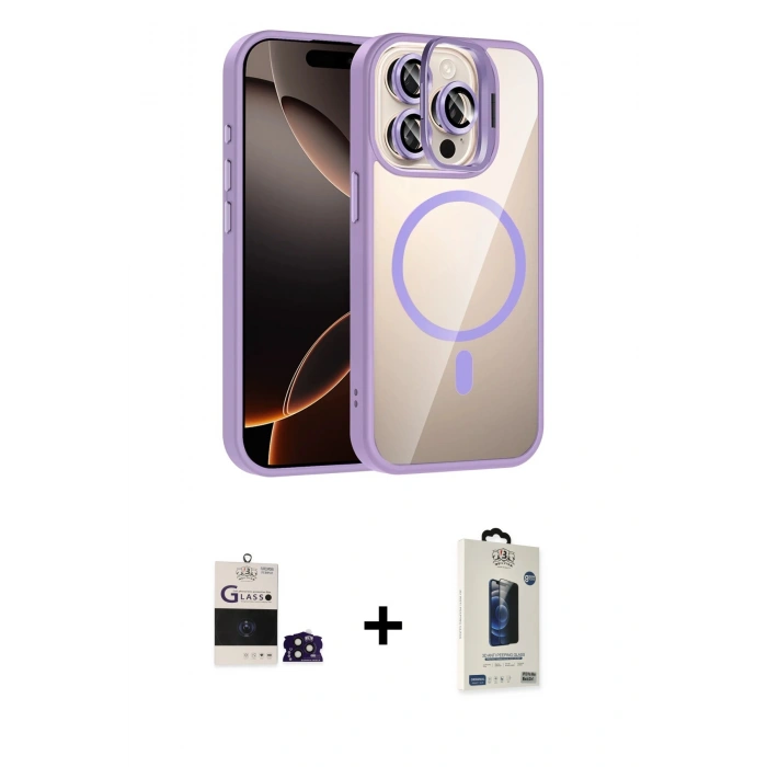 MARSİLYAN™- iPhone 14 Pro Max Kılıf Yadigar Asil Koleksiyonu - Siyah Bilvis Hayalet Cam Ekran Koruyucu + Bilvis Titan Kamera Lens - DNMR