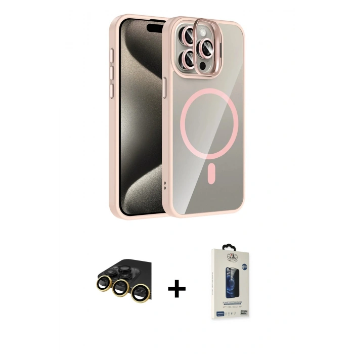 MARSİLYAN™- iPhone 14 Pro Max Kılıf Yadigar Asil Koleksiyonu - Siyah Bilvis Hayalet Cam Ekran Koruyucu + Raze Metal Kamera Lens - GD
