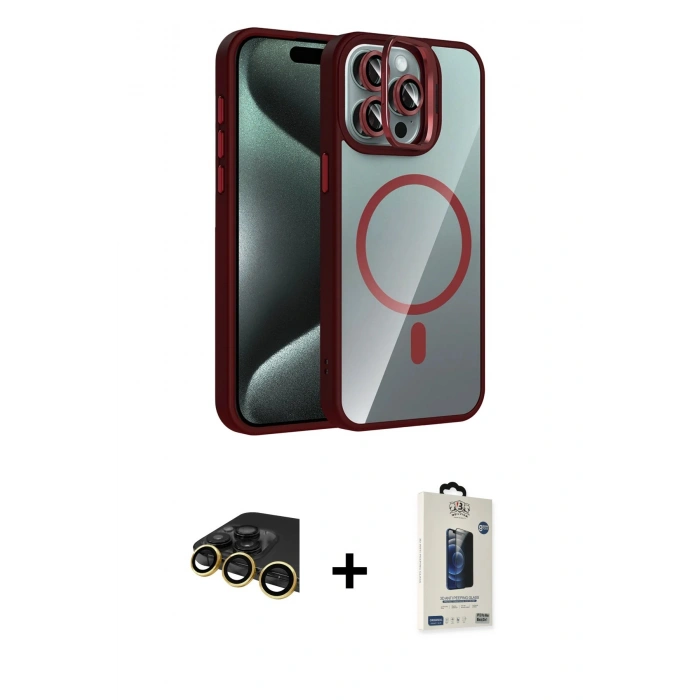 MARSİLYAN™- iPhone 14 Pro Max Kılıf Yadigar Asil Koleksiyonu - Siyah Bilvis Hayalet Cam Ekran Koruyucu + Raze Metal Kamera Lens - GD