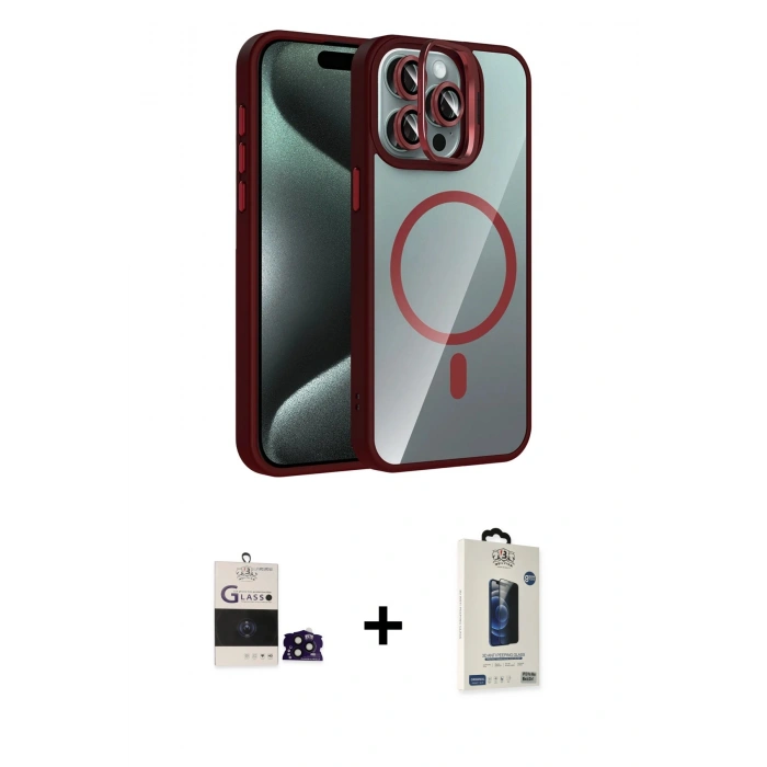 MARSİLYAN™- iPhone 14 Pro Max Kılıf Yadigar Asil Koleksiyonu - Siyah Bilvis Hayalet Cam Ekran Koruyucu + Bilvis Titan Kamera Lens - SH