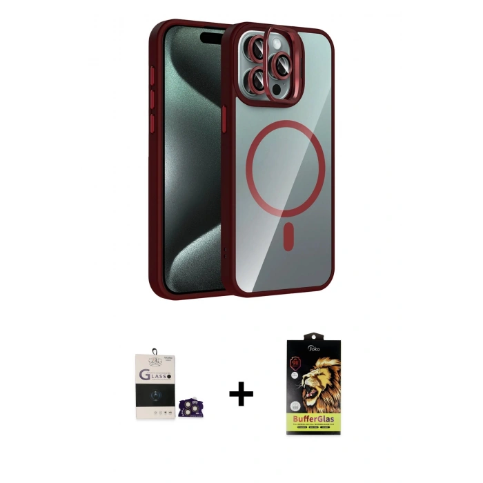 MARSİLYAN™- iPhone 14 Pro Max Kılıf Yadigar Asil Koleksiyonu - Siyah Buffer Cam Ekran Koruyucu + Bilvis Titan Kamera Lens - GD