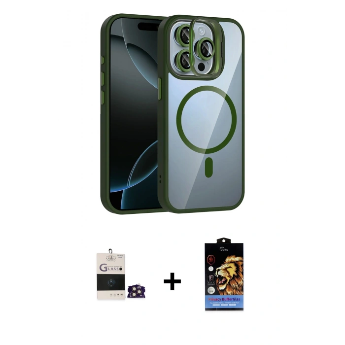 MARSİLYAN™- iPhone 14 Pro Max Kılıf Yadigar Asil Koleksiyonu - Siyah Buffer Hayalet Cam Ekran Koruyucu + Bilvis Titan Kamera Lens - GD