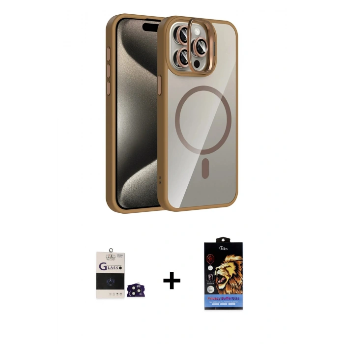 MARSİLYAN™- iPhone 14 Pro Max Kılıf Yadigar Asil Koleksiyonu - Siyah Buffer Hayalet Cam Ekran Koruyucu + Derin Mor Bilvis Titan Kamera Lens