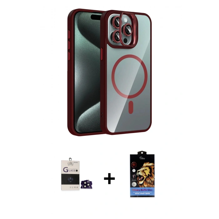 MARSİLYAN™- iPhone 14 Pro Max Kılıf Yadigar Asil Koleksiyonu - Siyah Buffer Hayalet Cam Ekran Koruyucu + Bilvis Titan Kamera Lens - SH