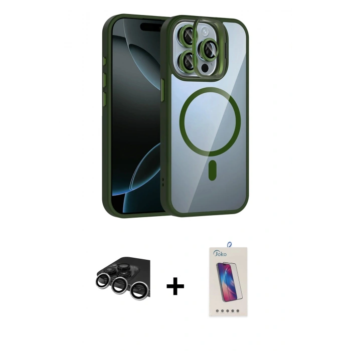 MARSİLYAN™- iPhone 14 Pro Max Kılıf Yadigar Asil Koleksiyonu - Siyah Joko 5D Cam + Raze Metal Kamera Lens - GS