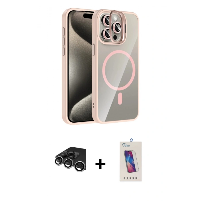 MARSİLYAN™- iPhone 14 Pro Max Kılıf Yadigar Asil Koleksiyonu - Siyah Joko 5D Cam + Raze Metal Kamera Lens - GS