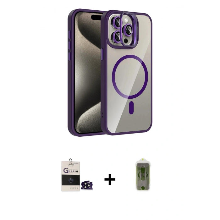 MARSİLYAN™- iPhone 14 Pro Max Kılıf Yadigar Asil Koleksiyonu - Siyah Joko Magic 5D Hayalet Cam + Bilvis Titan Kamera Lens - SH
