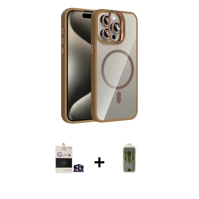 MARSİLYAN™- iPhone 14 Pro Max Kılıf Yadigar Asil Koleksiyonu - Siyah Joko Magic 5D Hayalet Cam + Bilvis Titan Kamera Lens - GS