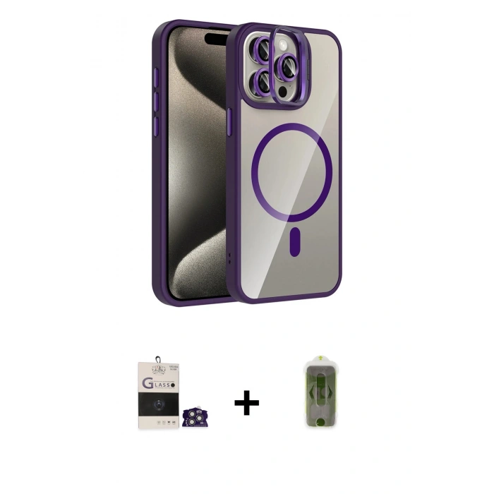 MARSİLYAN™- iPhone 14 Pro Max Kılıf Yadigar Asil Koleksiyonu - Siyah Joko Magic 5D Hayalet Cam + Bilvis Titan Kamera Lens - GS