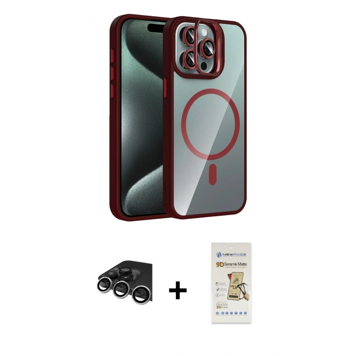 MARSİLYAN™- iPhone 14 Pro Max Kılıf Yadigar Asil Koleksiyonu - Siyah Mat Seramik Nano Ekran Koruyucu + Raze Metal Kamera Lens - GS