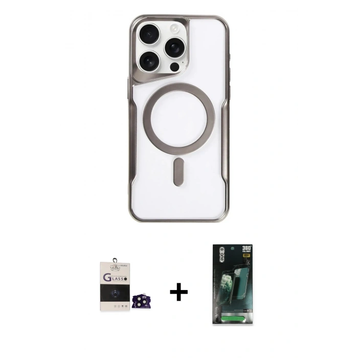 MARSİLYAN™- iPhone 14 Pro Max Kılıf Yadigar Klasik Özel Seri - Şeffaf 360 Full Body Arka Koruyucu + Bilvis Titan Kamera Lens - SH